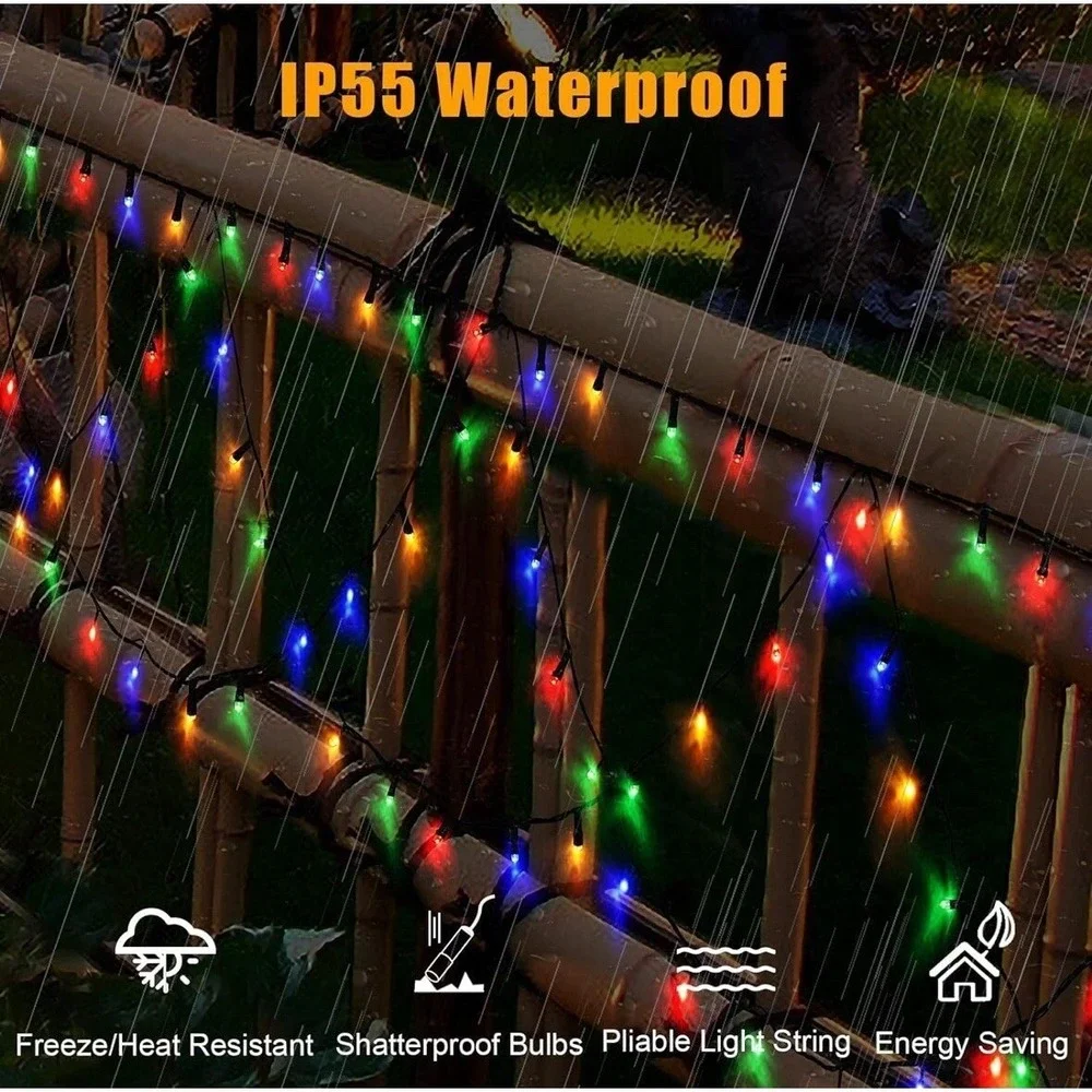380 LED Christmas Lights Outdoor Decorations 34Ft Exterior‎ Multi Colored- NEW!